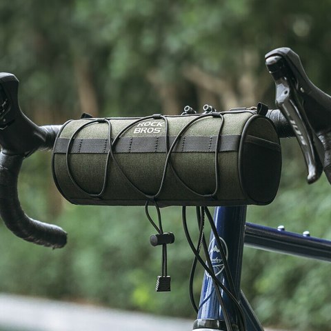 Torba rowerowa mocowana na kierownicę ramę pod siodełko 2l - zielona