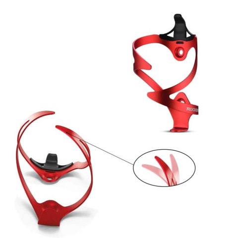 Uchwyt aluminiowy rowerowy na bidon butelkę - czerwony