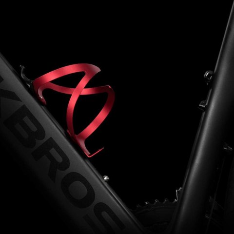 Uchwyt aluminiowy rowerowy na bidon butelkę - czerwony