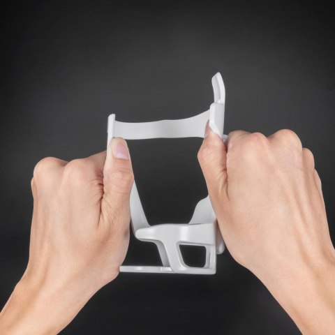 Uchwyt rowerowy z poliwęglanu na butelkę bidon śr. 51-73 mm - biały