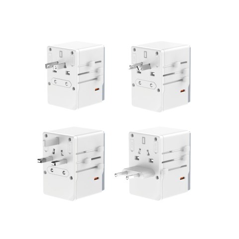 Uniwersalna ładowarka adapter podróżny 35W EU / UK / AUS / US / JP 3x USB-C 2x USB-A - biały