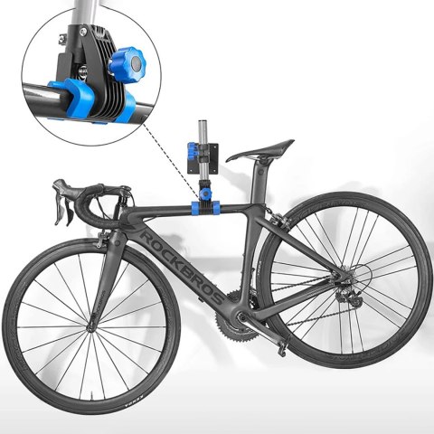 Wielofunkcyjny stojak serwisowy uchwyt do rowerów nablatowy - czarny