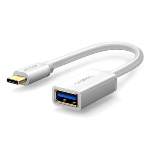 Adapter przejściówka USB-A 3.0 (żeński) - USB-C 3.0 (męski) OTG - biały
