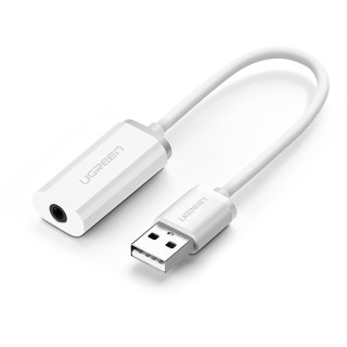 Adapter przejściówka USB-A (męski) - mini jack 3.5 mm (żeński) - biały