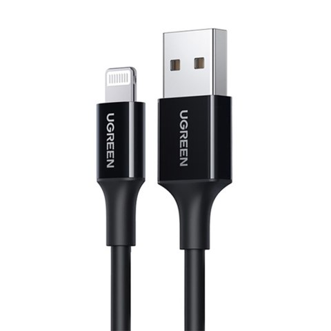 Kabel przewód USB-A - iPhone Lightning MFi 2.4A 1m - czarny
