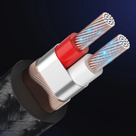 Kabel przewód audio TRS mini jack 3.5mm - jack 6.35mm 3m - szary