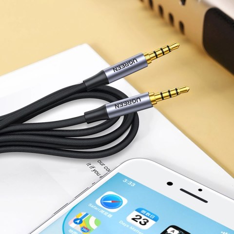 Kabel przewód audio mini jack 3.5mm - mini jack 3.5mm 1m - szary