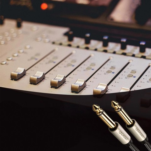 Kabel przewód audio mono TS jack 6.35mm - jack 6.35mm 2m - szary