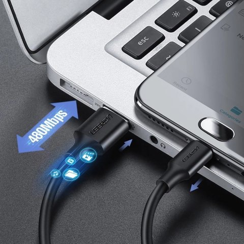 Kabel przewód micro USB - USB-A 25cm - czarny