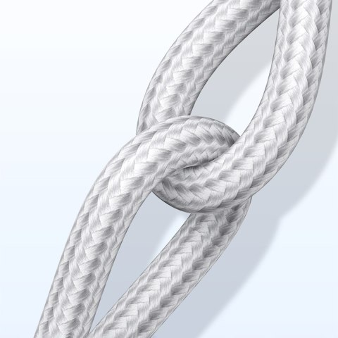 Kabel przewód w oplocie USB-A - USB-C QC 3.0 3A 0.5m - biały