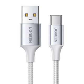 Kabel przewód w oplocie USB-A - USB-C QC 3.0 3A 1m - biały