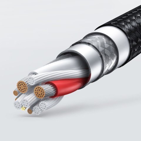 Kabel przewód w oplocie USB-A - iPhone Lightning MFi 2m - czarny