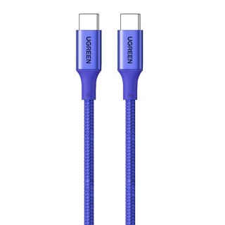 Kabel przewód w oplocie USB-C - USB-C PD 100W 1m - niebieski