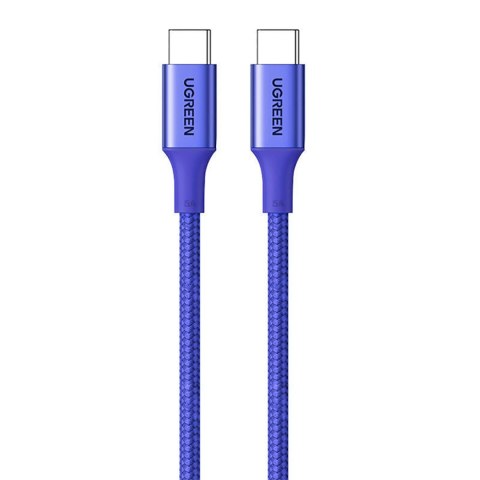 Kabel przewód w oplocie USB-C - USB-C PD 100W 1m - niebieski