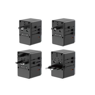 Ładowarka adapter podróżny A35Pro 35W EU / UK / AUS / US / JP 3x USB-C 2x USB-A - czarny