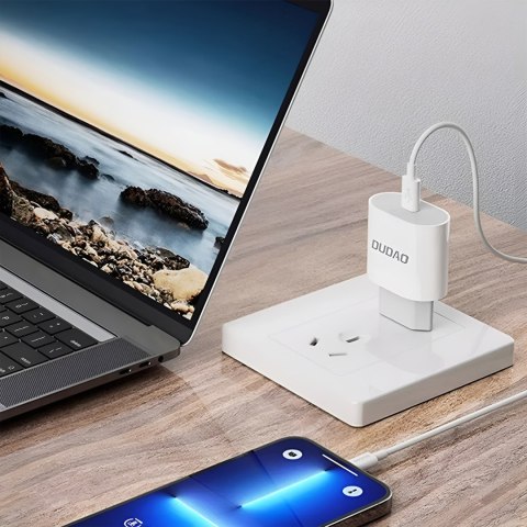 Mała ładowarka sieciowa A14EUC PD 20W USB-C + kabel USB-C - biała