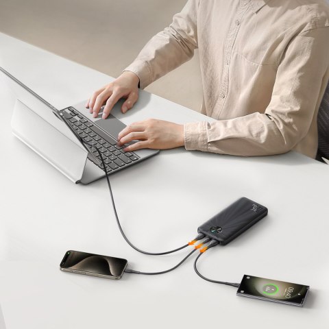 Powerbank 10000mAh USB-C USB-A 22.5W SCP QC PD - czarny