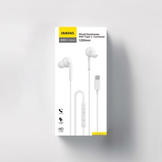 Słuchawki dokanałowe X3C+ przewodowe USB-C 1.2m - białe