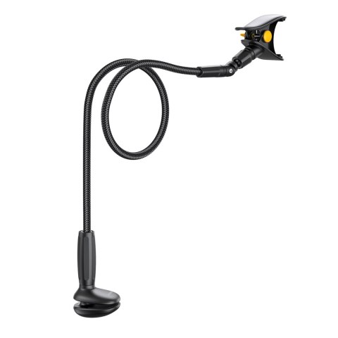 Uchwyt na telefon biurkowy z elastycznym ramieniem typu gęsia szyja - czarna