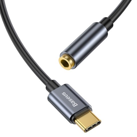 Adapter przejściówka do słuchawek USB-C - mini jack 3.5mm DAC 24 bit 48KHz - szary