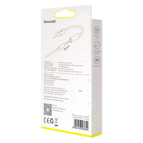 Adapter przejściówka do słuchawek USB-C - mini jack 3.5mm DAC 24 bit 48KHz - szary