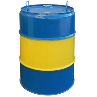 Beczka stalowa metalowa TH 60L korki 2 i 3/4 - NIEBIESKO-ŻÓŁTA