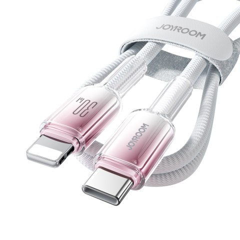 Kabel przewód Crystal-Clear Series 30W USB-C - iPhone Lightning 1.2m - biały