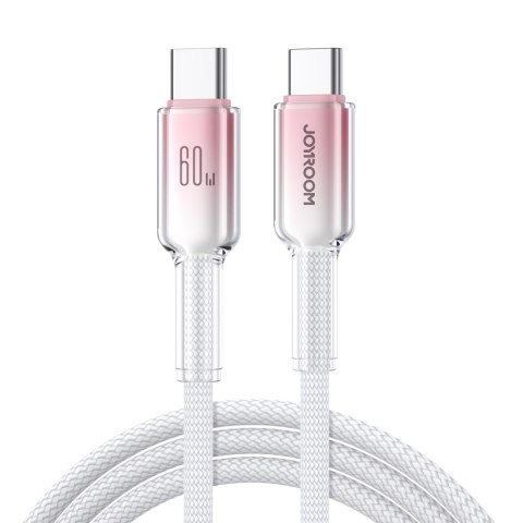 Kabel przewód Crystal-Clear Series 60W USB-C - USB-C 1.2m - biały