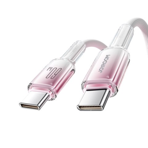 Kabel przewód Crystal-Clear Series 60W USB-C - USB-C 1.2m - biały