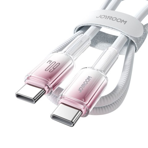 Kabel przewód Crystal-Clear Series 60W USB-C - USB-C 1.2m - biały
