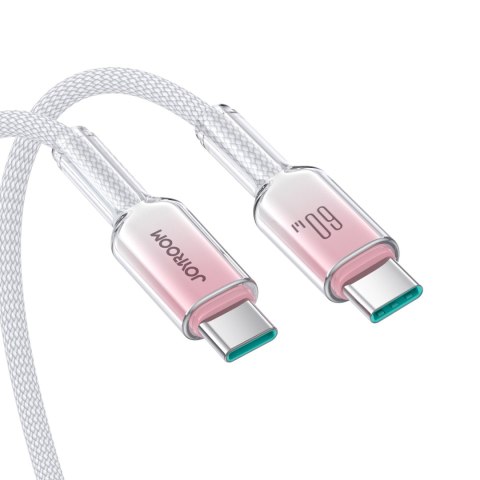 Kabel przewód Crystal-Clear Series 60W USB-C - USB-C 1.2m - biały