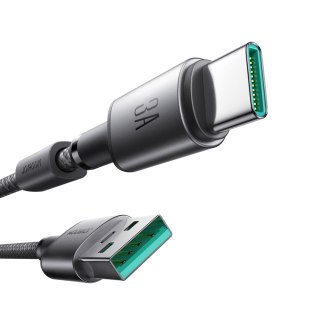 Kabel przewód USB-A - USB-C z organizerem uchwytem magnetycznym 1.2m - szary