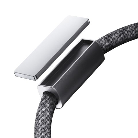 Kabel przewód USB-C - USB-C z organizerem uchwytem magnetycznym 1.2m - szary