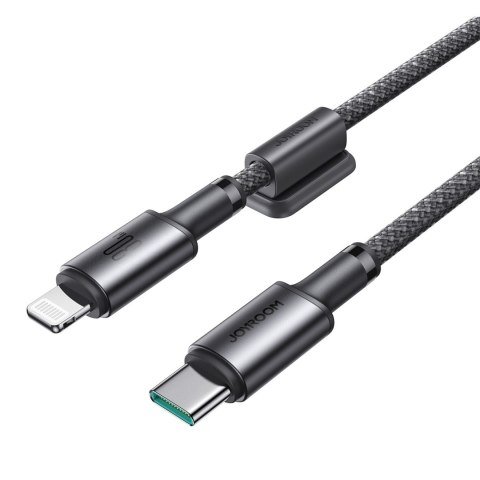Kabel przewód USB-C - iPhone Lightning z organizerem uchwytem magnetycznym 1.2m - szary