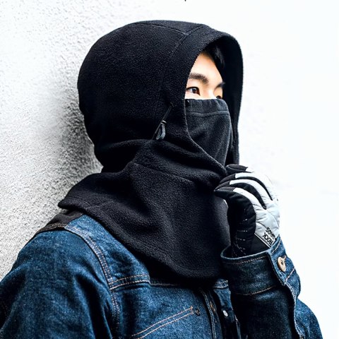 Kominiarka outdoor wiatroszczelna wodoszczelna polar - czarna