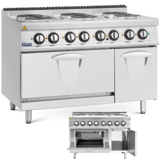 Kuchnia elektryczna z piekarnikiem szafką 6 palników 400 V 19.1 kW