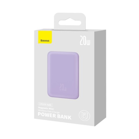 Powerbank magnetyczny indukcyjny 10000mAh 20W + kabel USB-C - fioletowy
