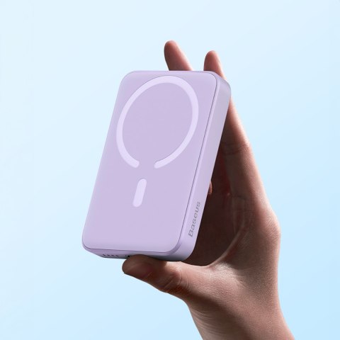 Powerbank magnetyczny indukcyjny 10000mAh 20W + kabel USB-C - fioletowy