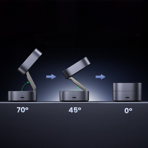 3w1 Ładowarka indukcyjna MagSafe Qi na telefon słuchawki z portem USB-C - czarna