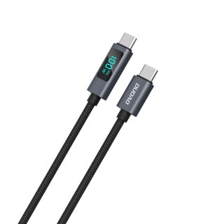 Kabel przewód L7C USB-A - USB-C 100W z wyświetlaczem LED 1m - czarny