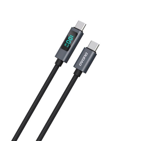 Kabel przewód L7C USB-A - USB-C 100W z wyświetlaczem LED 1m - czarny