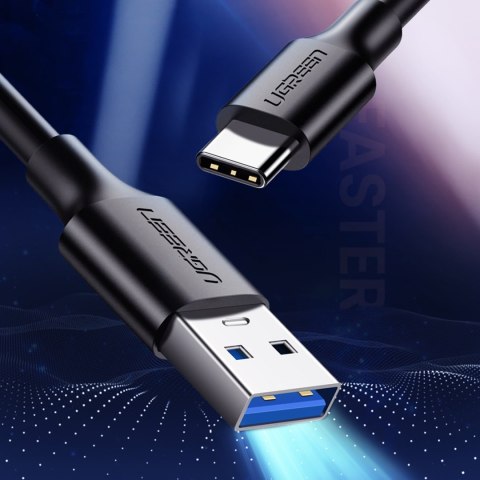 Kabel przewód USB-A 3.0 - USB-C 3A 1.5m - czarny