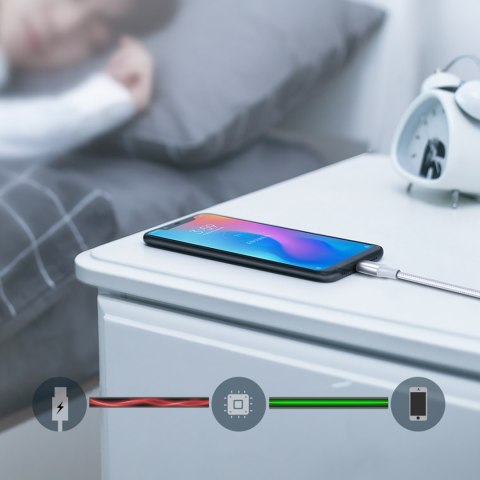 Kabel przewód USB-A - USB-C QC 3.0 3A 3m - biały