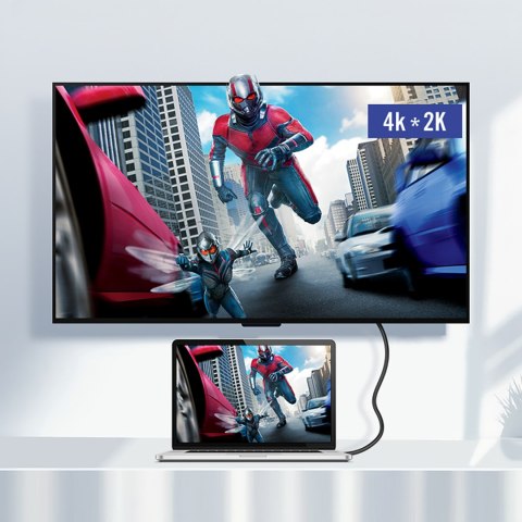 Kabel przewód USB-C 3.1 - USB-C 3.1 1.5m - szary