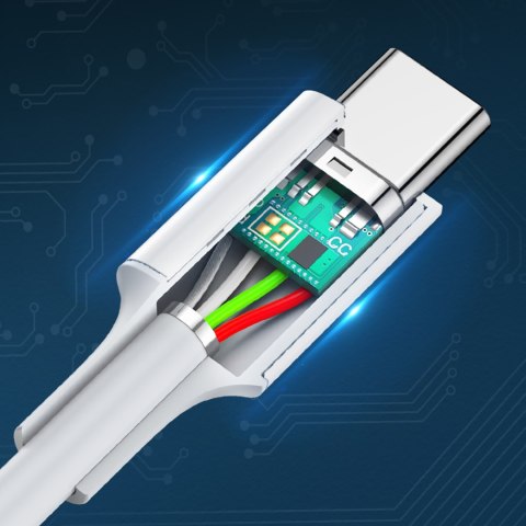 Kabel przewód USB-C - USB-C PD QC AFC 1m - biały