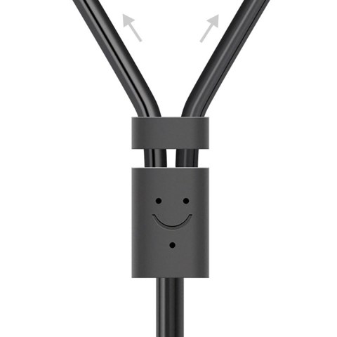 Kabel przewód audio 3.5mm minijack (męski) - 2RCA (męski) 2m - szary