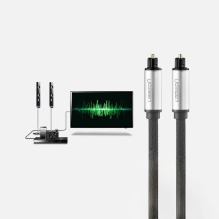 Kabel przewód optyczny audio Toslink SPDIF 2m - szary