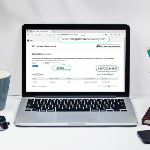 Kabel przewód w oplocie USB-A - iPhone Lightning MFi 1.5m - czarny