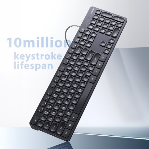 Klawiatura przewodowa z Num Lock do Windows MacOS iOS Linux 1.5 m - czarna