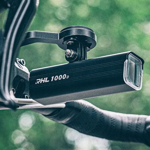 Lampka rowerowa przednia 5000mAh 1500lm IPX6 mocowanie Garmin i GoPro - czarna